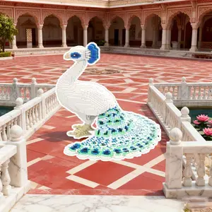 Blue Peacock 3D Puzzle Building Blocks Decoration, Home Office Bookshelf Decor, Party Living Room TV Stand Display, Ideal Gift