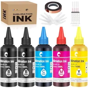 500ML Sublimation Ink Refill for ET2400 ET-2720 ET-2760 ET-2800 ET-2803 ET-2850 ET-4800 ET-15000 ET-3760 Inkjet Printer Heat Press Transfer  Mugs T-Shirts Pillows (Upgrade Version)