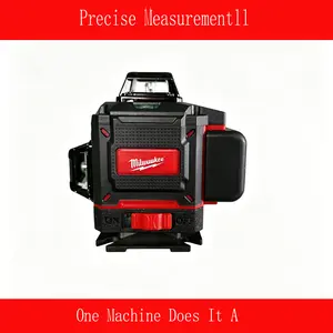 Milwaukee 360° Green Beam Laser Level, 12 Lines Self-Leveling Cross Line Laser Level Tool With Rechargeable Battery, Storage Bag, Tripod Base For Construction, Tile Installation, Indoor & Outdoor Precise Measuring Multi-Mode Sports