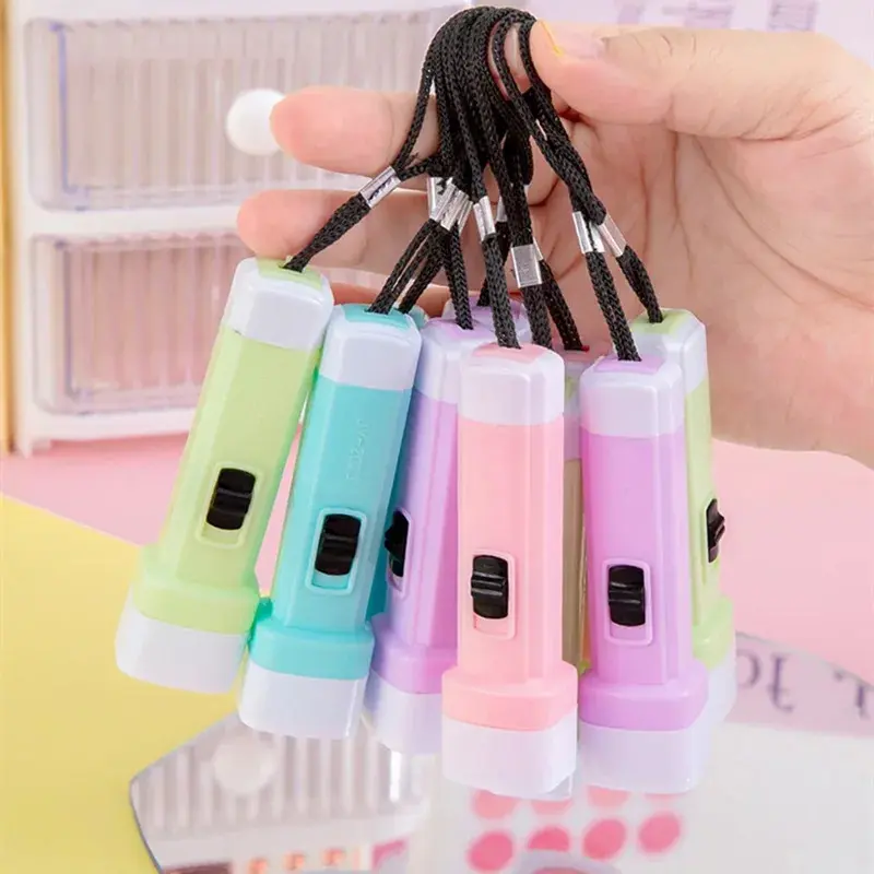 12/24 Pcs Mini Flashlight Kids Birthday Party Wedding Party Guest Gift Halloween Christmas Carnival Party Favor Decoration , Portable Novelty Gag Toys with WristStraps, Assorted Colors, Suitable for Ages 14 andUP