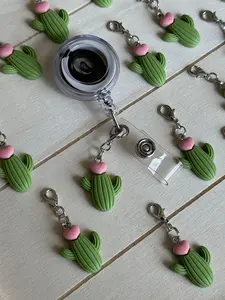 Cactus charm badge reel accessory charm for badge buddy picu pediatric nurse gift for nursing student cna medical assistant