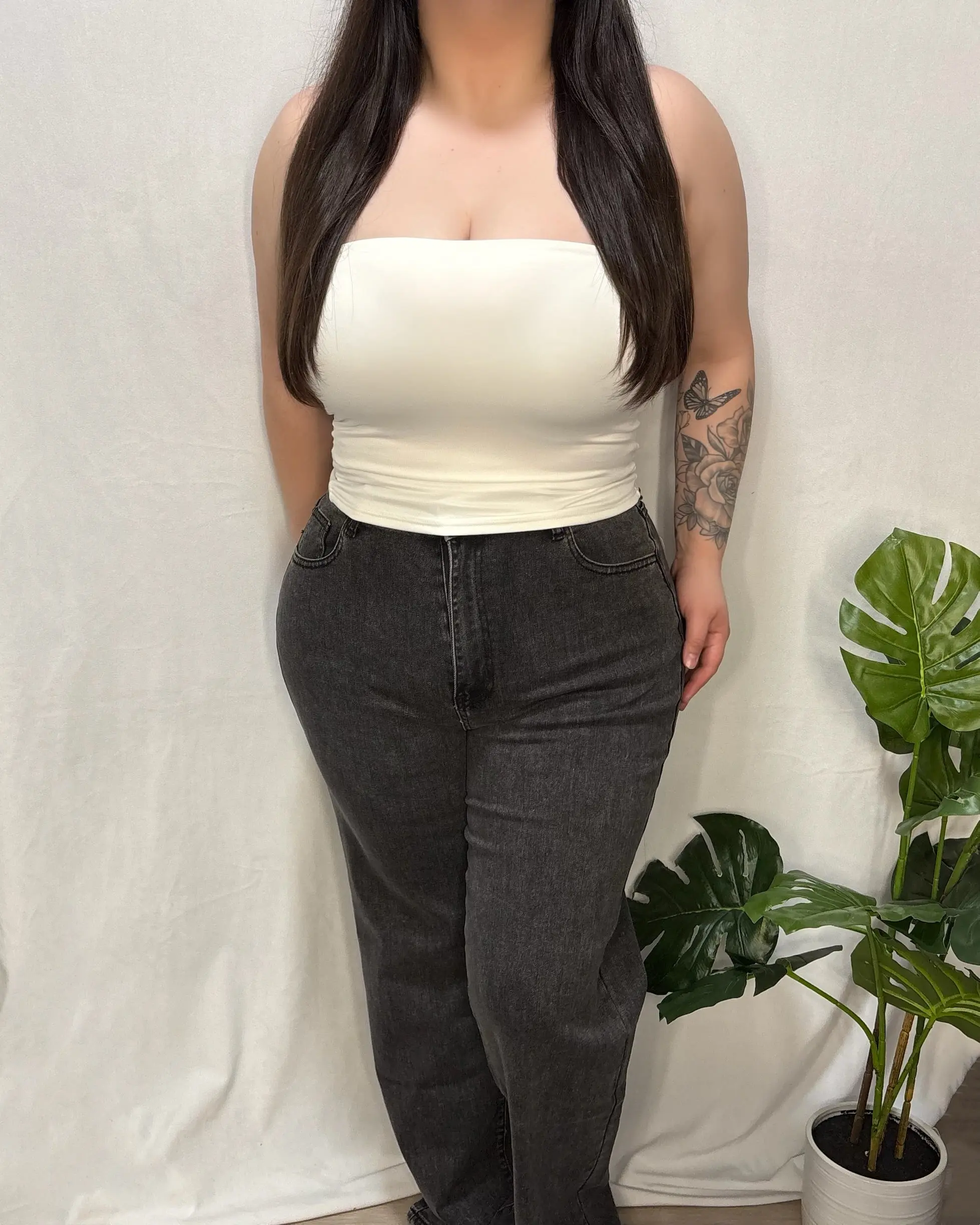 Sam Wide Leg Jeans (Dark Grey)