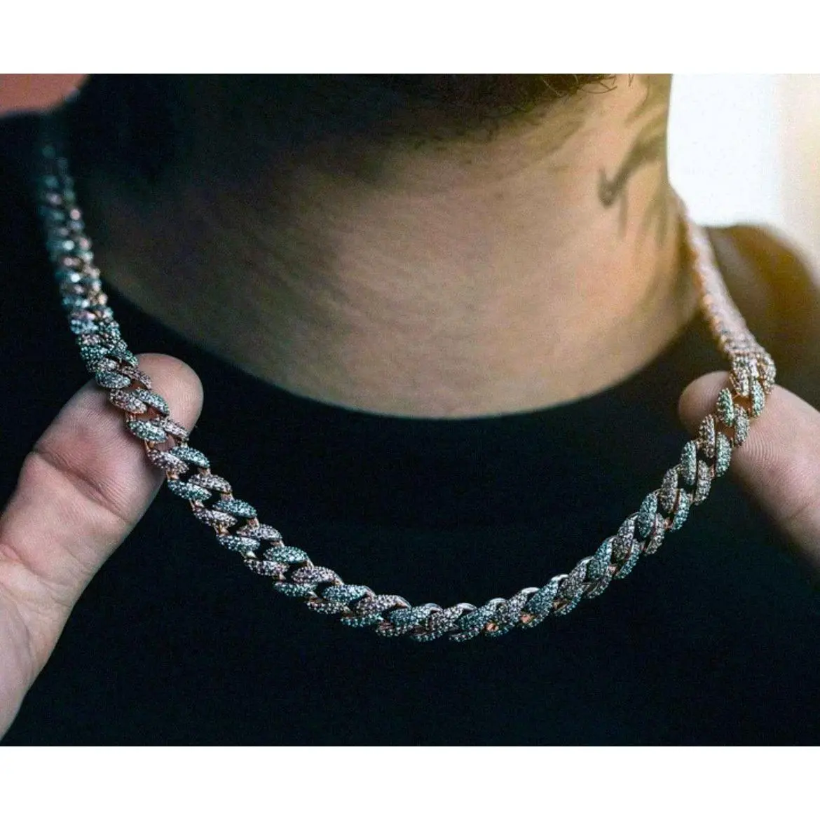 22" DIAMOND CUBAN LINK CHAIN - TWO TONE