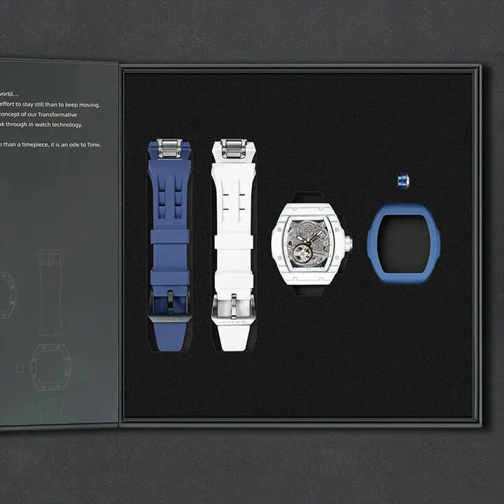 White Carbon Fiber+Dark Blue Fluororubber