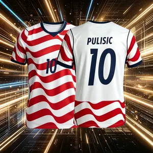 2026 United States National Home And Away Red White Black 10# Pulisic Short Sleeve Soccer Jersey Fans Version