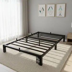 SA-Garvee 6 Inch Metal Bed Frame, Twin Bed Frame with Storage Space, Heavy Duty Sturdy Mattress Foundation, Easy Assembly, No Box Spring Needed, Black, Twin