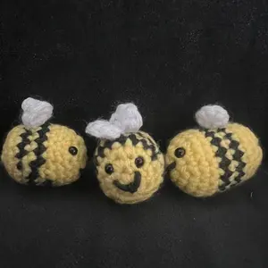 Mini Crochet Bumblebee Keychain
