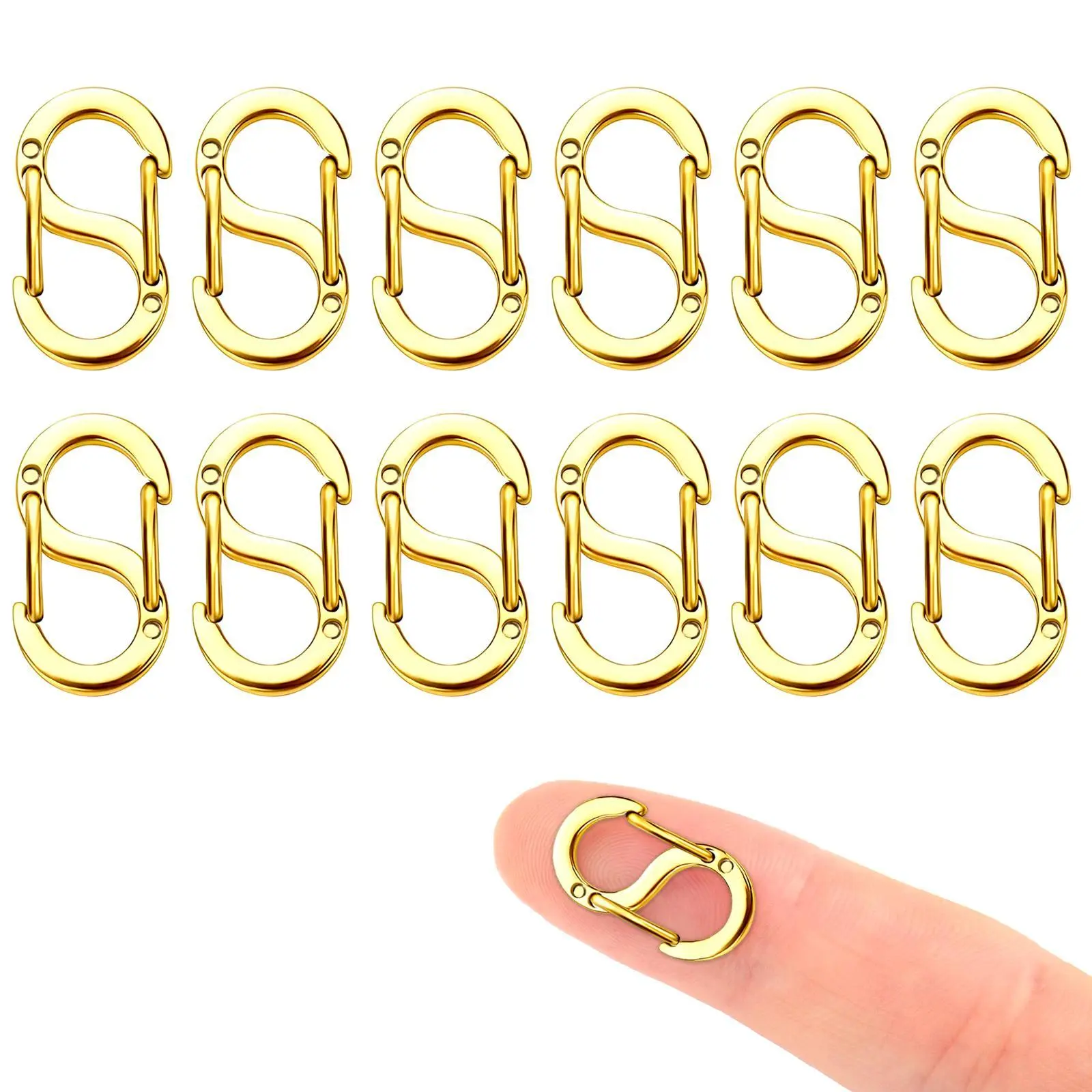 12PC Necklace Shortener Clasps, Double Jewelry Clasps & Closures for Necklaces, Bracelets & Pendants, S Lock Chain Extender Converter for Adjustable Length