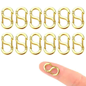 12PC Necklace Shortener Clasps, Double Jewelry Clasps & Closures for Necklaces, Bracelets & Pendants, S Lock Chain Extender Converter for Adjustable Length