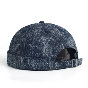 Washed Docker Beanie Brimless Cap Hat Without Visor Solid Color Retro Vintage Street Style Spring Autumn Outdoor Gorras