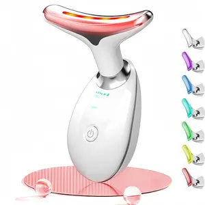 Cotsoco 7 Color Facial Massager Tool, Facial and Neck Massager with 7 LED Light, Skin Care Device, Facial Beauty Massagers, Suitable for Neck Facial Leg, Gift for Women Mother