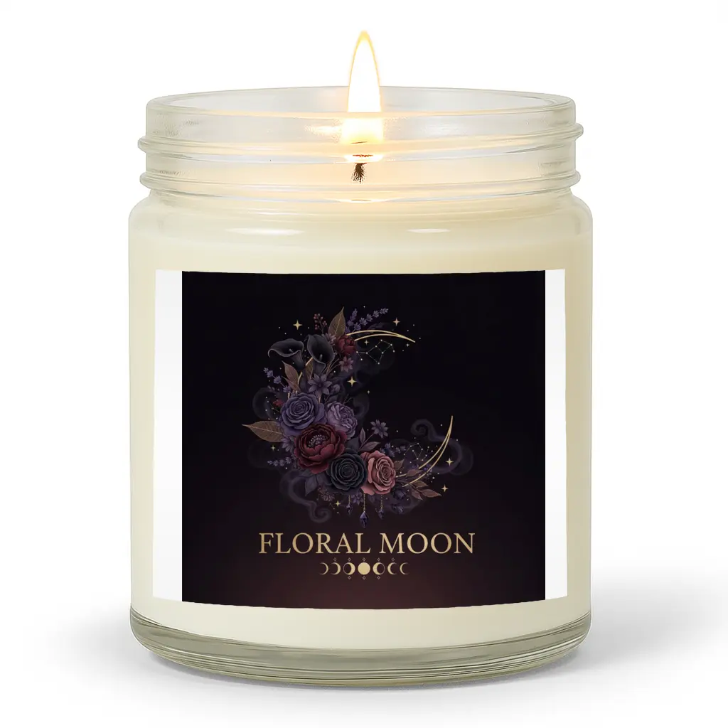 Floral Moon Clear Jar Candle 12