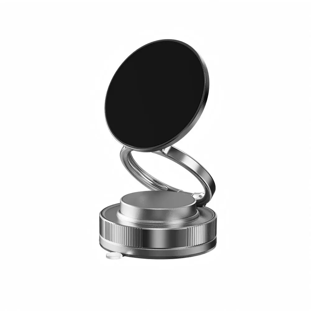 360° Rotate Vacuum Magnetic Phone Holder, Foldable Adjustable Black‑Gray Mount for Car Dashboard and Desktop