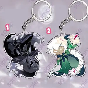 Silent Salt and White Lily Cookie Run Kingdom 2.5" Gacha Animation Keychains