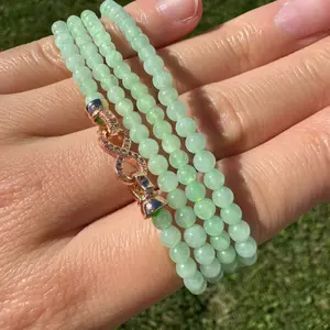 Apple green jadeite Jade beads (no certificate)