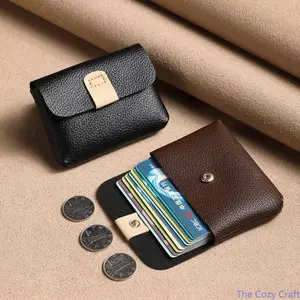 Mini Wallet for Women, Genuine Soft Leather Coin & Card Purse with Zipper, Compact Key Holder, Small Portable Short Wallet, Travel-Friendly Everyday Carry for Work & Shopping
