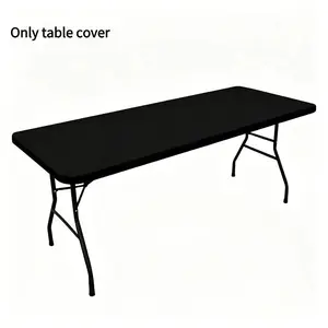 1pc Full Coverage Elastic Portable Tablecloth, Anti-Wrinkle Washable Table Cover, Universal Fit Outdoor Indoor Yard Picnic Camping