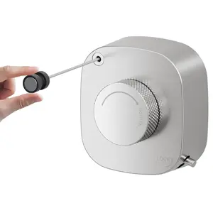 Indoor retractable clothesline, 13.8-foot outdoor clothesline with no sag, rust-proof heavy-duty stainless steel, screw-mounted, suitable for bathrooms, brushed nickel finish.