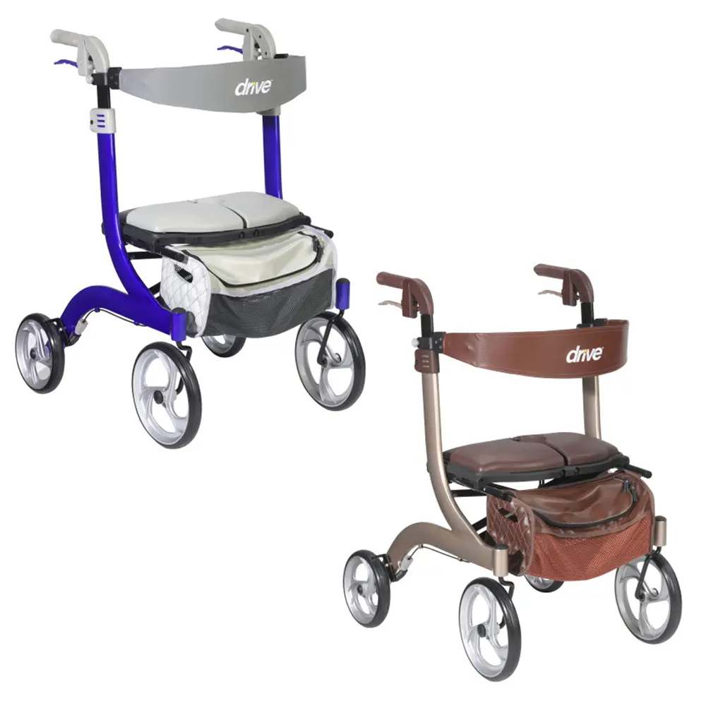 Drive Medical Nitro DLX Rollator - Foldable Mobility Support Tool, Healthcare Equipment (Health & Medical Supplies Walking Aid)