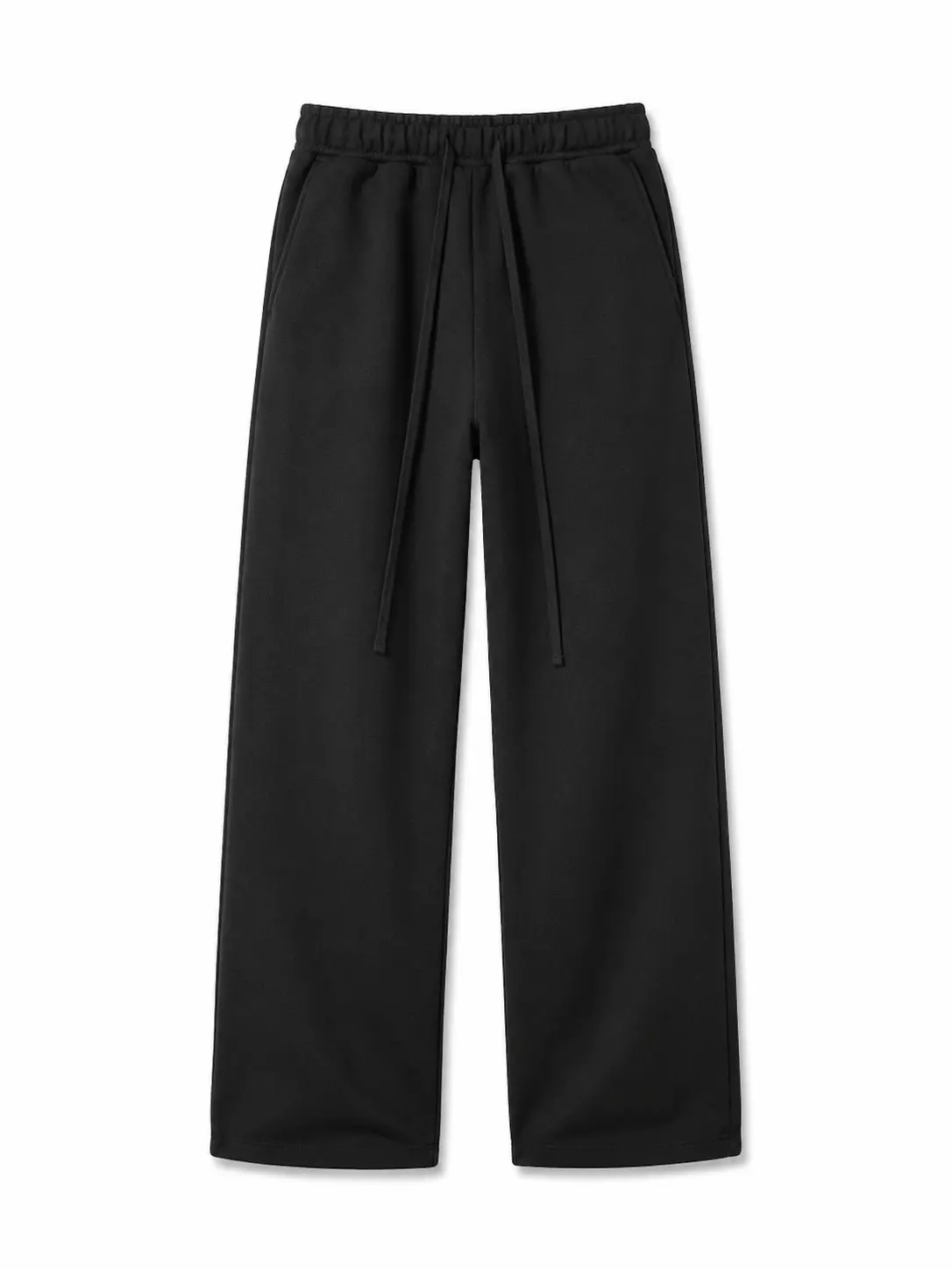 Uncuffed Men's Baggy Sweatpants Wide Leg Lounge Cotton Jogging Pants Casual Elastic Waist Joggers with Pockets