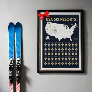 McSenderson Scratch-Off Top 50 USA Ski Resorts Map