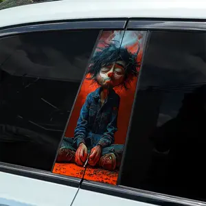 2Pcs Magic Struggler Theme Car B-Rod Sticker - Easy to Apply and Remove, Self-Adhesive Protective Sticker for All Models | Car Exterior Glossy Surface | Durable Plastic Stickers | High Quality Durable | Car Decoration