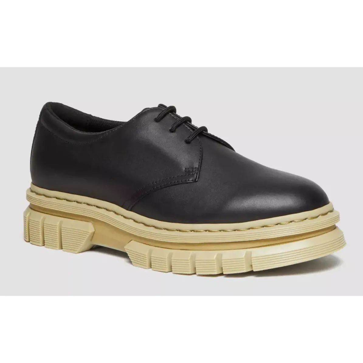 Dr. Marten's Rikard Contrast Sole Black Leather Platform Shoes - Size 7M
