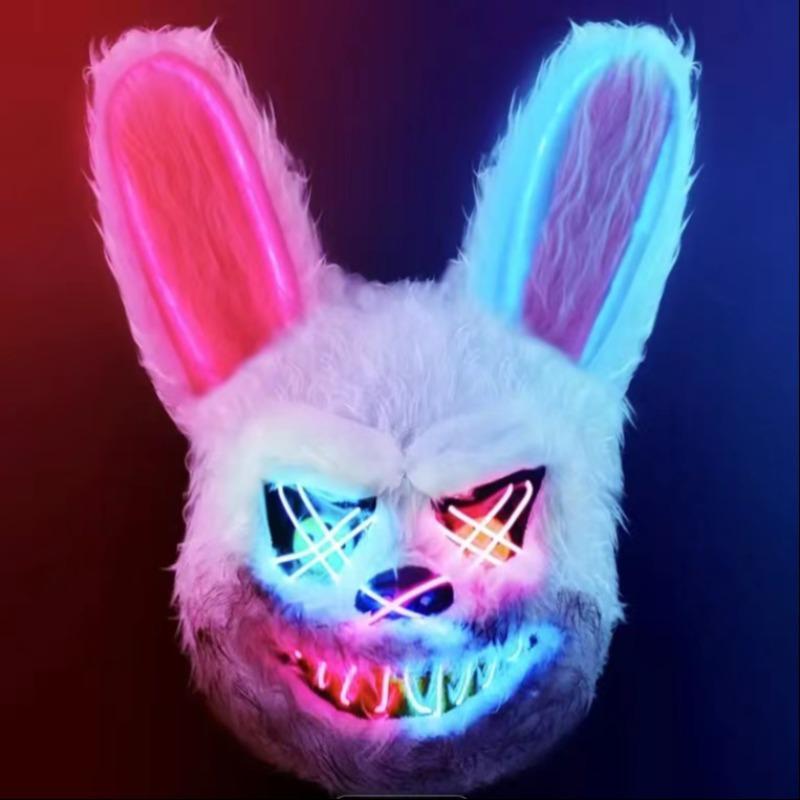 LED Light Up Rabbit Mask, 1 Count Creative Luminous Rabbit Mask, Party ...