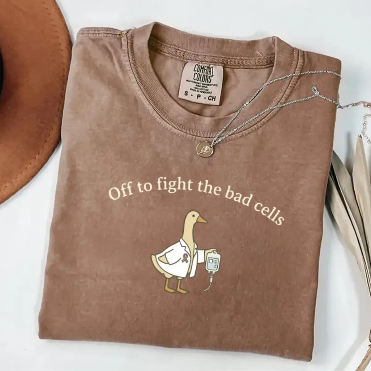 Comfort Colors Cancer Awareness T-Shirt, Oncology Chemo Support Goose