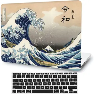 Wave Hard Case Compatible with MacBook Air 13 Inch Case 2021 2020 Release A2337 M1/A2179 with Retina & Touch ID,  Kanagawa Plastic Hard Shell Cover & Keyboard Cover &Screen Protector