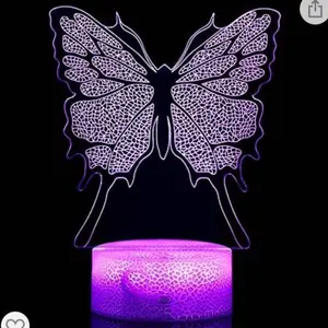 Animal LED Night Lamp, 3D Hallucination Lamp, Bedside Lamp with 16 Color Changes Remote Control Toys for Xmas Children's Gifts, Birthday Presents (Lappet Butterfly Colorful Touch Lamp