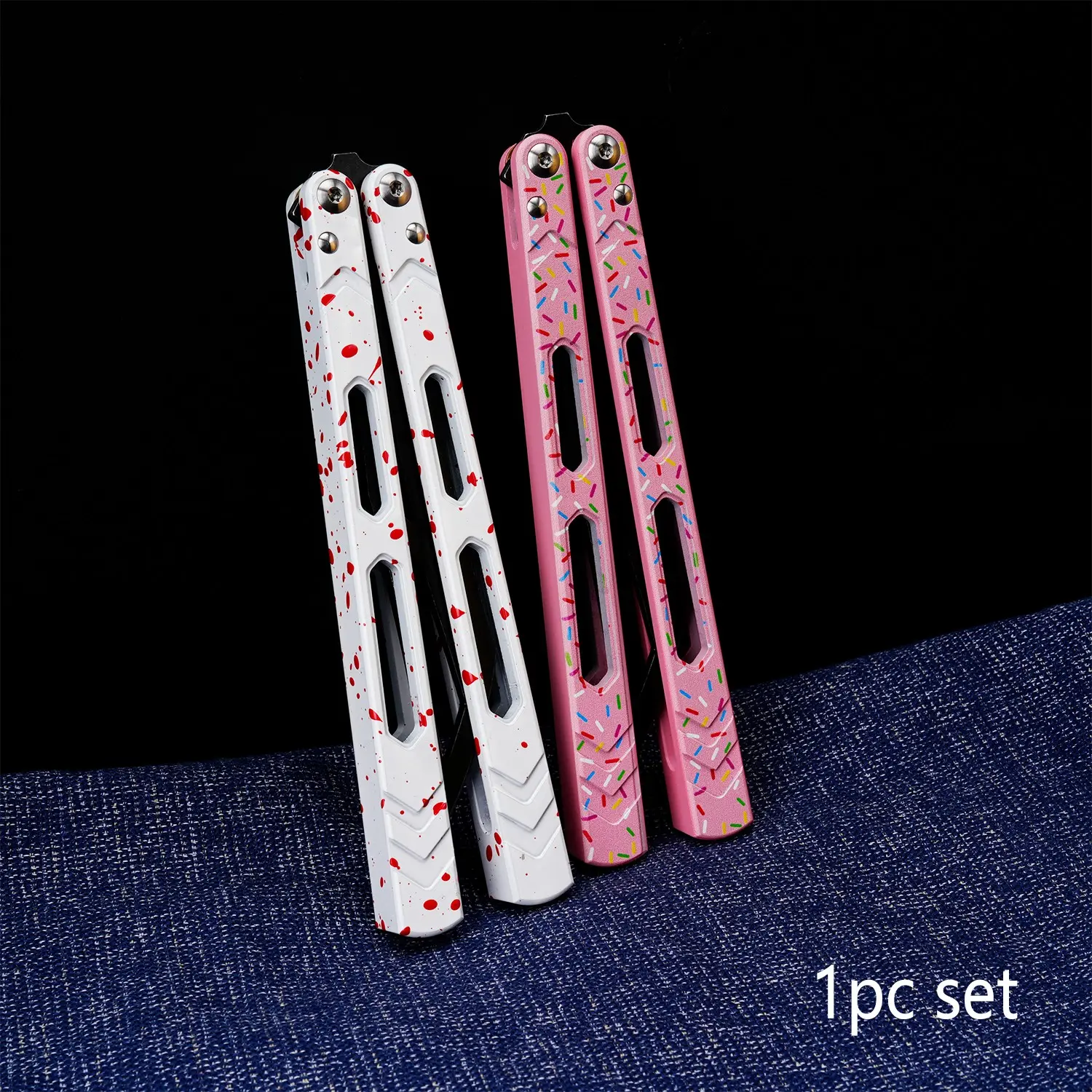 1pc Butterfly Trainer, Flip Tool, Portable Tool, Aluminum Alloy Donut Handle, and, Metal Tool, High-Quality Edc, Durable Design