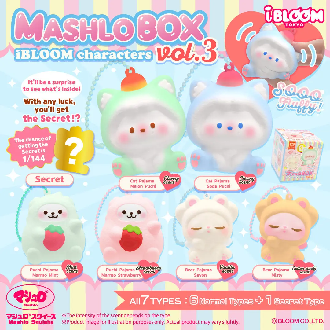 iBloom Squishy Mashlo Box iBLOOM Characters Vol.3 Blind Box Kawaii Soft Scented Slow Rising Stress Relief