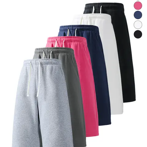 6-pack men’s casual athletic 3/4 pants, adjustable drawstring waistband, loose straight cut, skin-friendly breathable fabric
