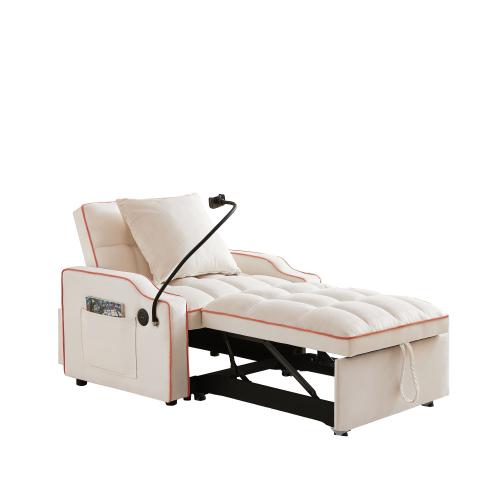 Bellemave  Sleeper Sofa Chair Bed, 3 In 1 Convertible Sofa Chair With With Adjustable Backrest & Phone Holder & USB, Type-C, Adjustable Recliner, Armchair For Living Room Bedroom Apartment Small Space