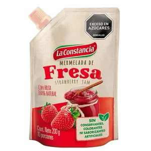 La Constancia Mermelada de Fresa, Mora, o Piña 200g - Strawberry, Blackberry, or Pineapple Jam, 100% Natural, Contains 4000mg of Vitamin C, No Artificial Colors or Sweeteners