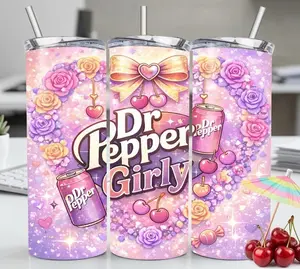 [6 samples] Purple Dr-Pep-per Girly Tumbler, Funny Blink blink soda girl 20oz Tumbler