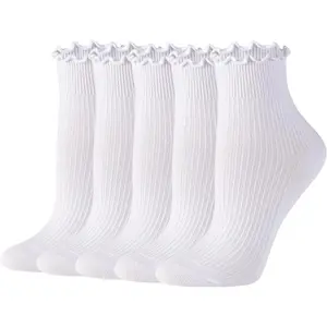 5/10 Pairs Ruffle Socks Upgraded Super Soft Cotton Socks Gifts for Her Girls
