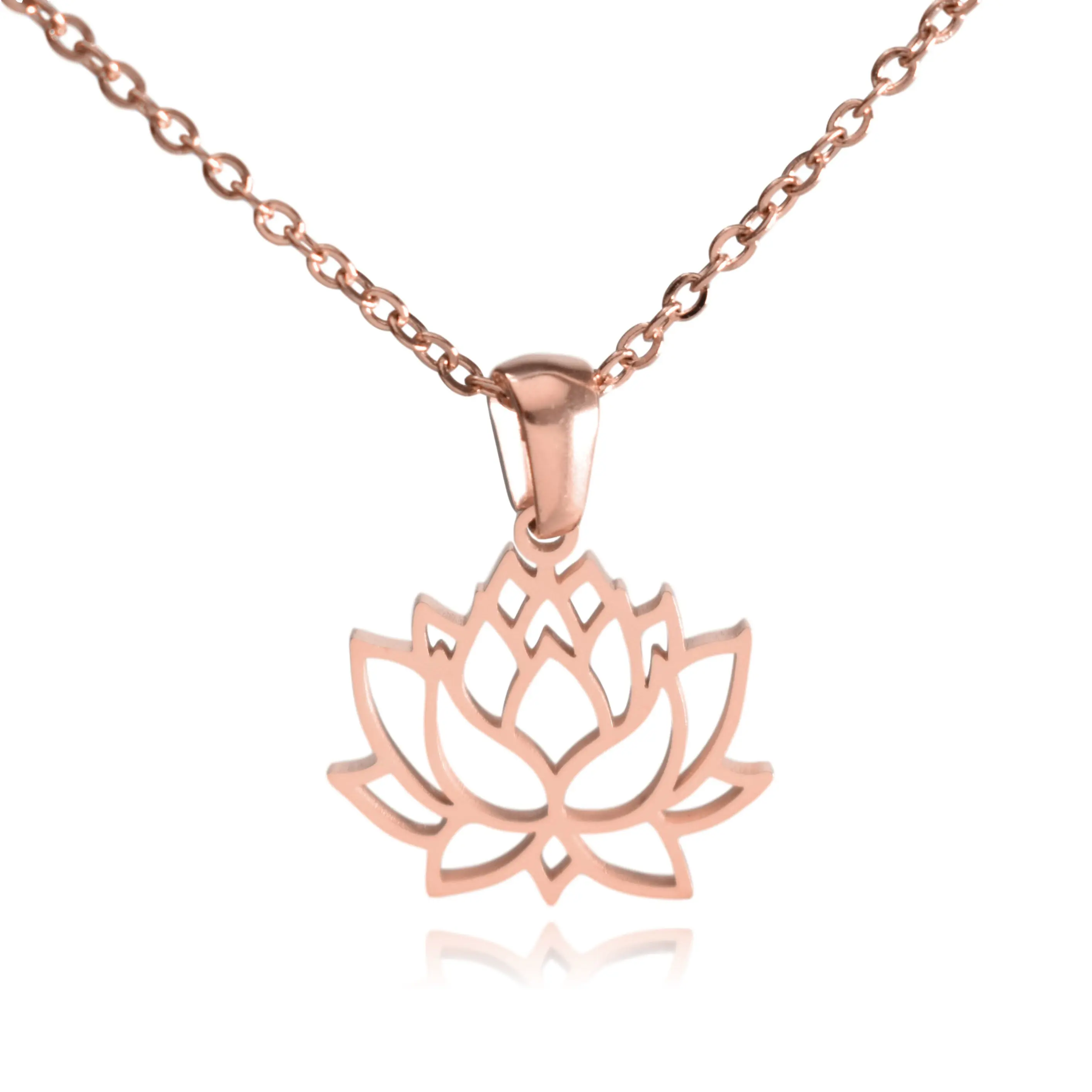 Lotus Flower Stainless Steel Necklace