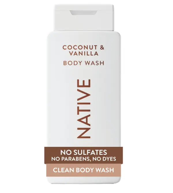 Native Clean Body Wash, Gentle & pH-balanced for Sensitive Skin, 24-Hr Freshness for Women & Men, Vegan & Cruelty-Free, Free of Sulfates, Parabens & Phthalates, Coconut & Vanilla, 18fl oz