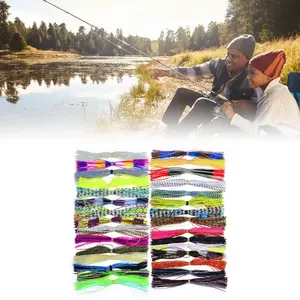 50-Strand/Bundle Squid Silk Skirt, Jig Skirt Tying Materials for Buzzbaits, Fishing Sports & Outdoor Accessory