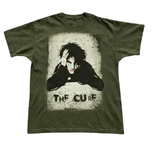 The Cure Band Tee, Robert Smith Illustration, Soft Music Tee- Vintage Graphic Tee - Unisex  Menswear & Womenswear - Streetwear Tops - Casual Cotton Crewneck Shortsleeve Tshirt