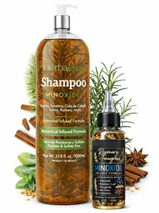(Combo) 1,000ML Herbalista Minoxidil 5% shampoo + 120ML Minoxidil Hair Oil W/ Pcs of Rosemary ,Cinnamon, Aloe, Mint real Botanicals for hair growth , hair loss prevention shampoo