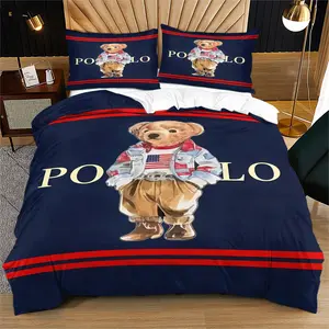 Bear Themed Duvet Cover Set (Including 1 Duvet Cover And 1-2 Pillowcases), Vintage Teddy Bear Bedding, Suitable For Decorating Rooms And Bedrooms For Boys, Girls, And Teenagers, Bed Sets