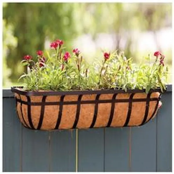 Panacea Products 88558 High Quality 36 in. Rectangular Window Planter Box - Black, Durable for Gardening, Compatible with Coco Liners, Large Planter Window Boxes, Includes Mounting Kit