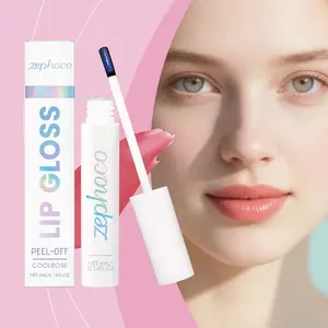 zephoco Peel-Off Lip Tint Long-Lasting Natural Color Nourishing and Volumizing Lip Makeup Non-Stick Cup Lip ColorGloss, Lipgloss, Lipstick, Water Proof, Cosmetic, Glossy