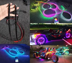 YDZWAVUI 2 Rolls of 16.5FT Smoke Tinted Blackout IP67 Color Chasing LED Strips Lights Kit for Dimmed Ambiance & Versatile Lighting