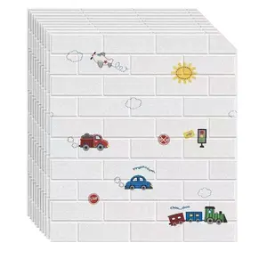 3D Wall Sticker Panel, 30pcs/set DIY Self-adhesive Foam Brick Wallpaper, Waterproof Wall Sticker for Living Room, Bathroom, Kitchen & Bedroom Decor
