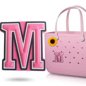 Letter Charms For Beach bag - Personalized Name ID Charm Compatible With Beach bag Accessories - Insert for Handbag Beach Tote Bag