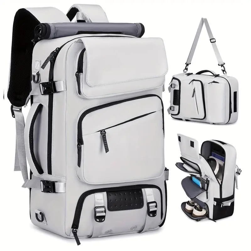 Large Capacity Travel Backpack Suitable for Both Men And Women,Designed for Carry-On Use And Approved by Airlines,Bag with 17.3" Laptop Compartment & Shoe Pocket for Business Work Gym